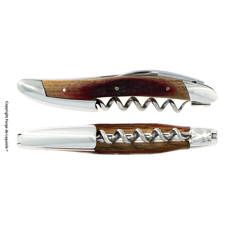Forge de Laguiole Sommelier Knife, Stamped Bee, Barrel Oak Handle