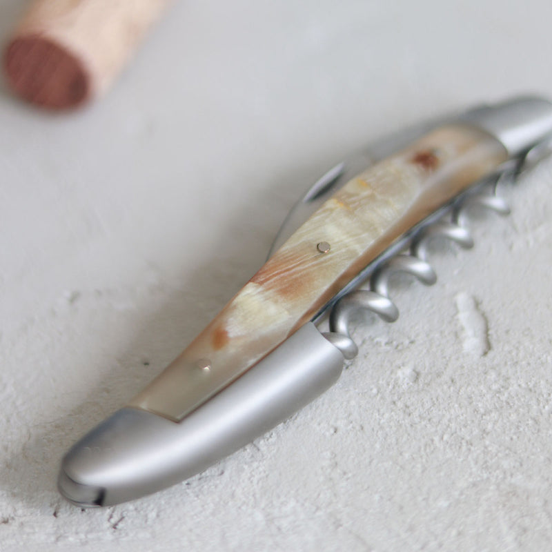 Forge de Laguiole Sommelier Knife, Stamped Bee, Aubrac Horn Handle