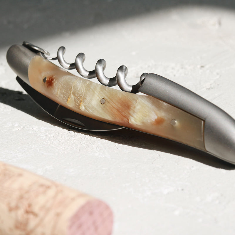 Forge de Laguiole Sommelier Knife, Stamped Bee, Aubrac Horn Handle