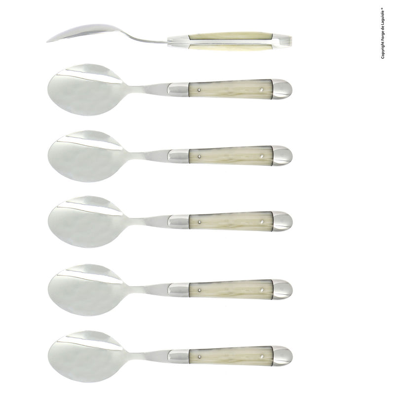 Forge de Laguiole Coffee Spoons Set of 6, Opalescence Handle