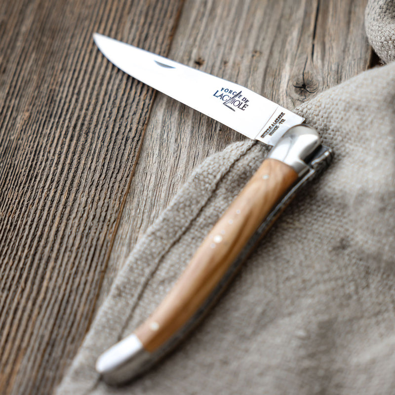 Forge de Laguiole Folding Knife, 11 cm, Olivewood Handle