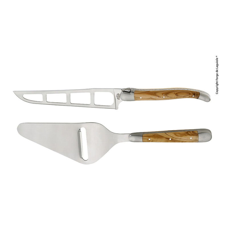 Forge de Laguiole Cheese Set, Barthélémy, Olivewood Handle