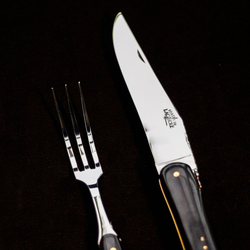Forge de Laguiole Carving Set, Prestige model, Ebony Handle