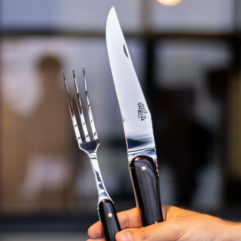 Forge de Laguiole Carving Set, Prestige model, Ebony Handle