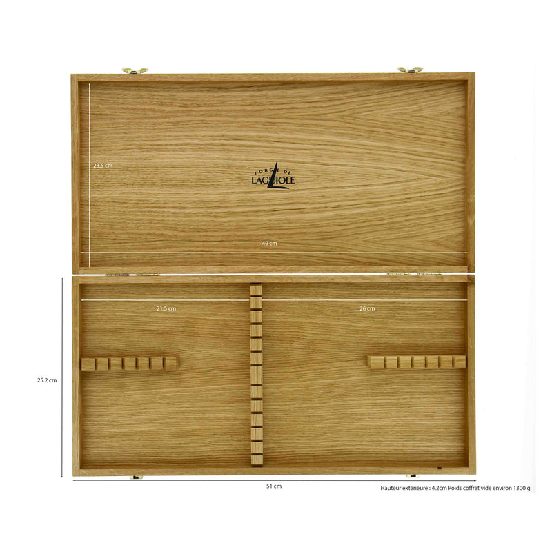 Forge de Laguiole Light Oak Wooden Box for 24 pieces