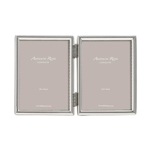 Addison Ross Fine Edged Silver Double Photo Frame, 2 x 3