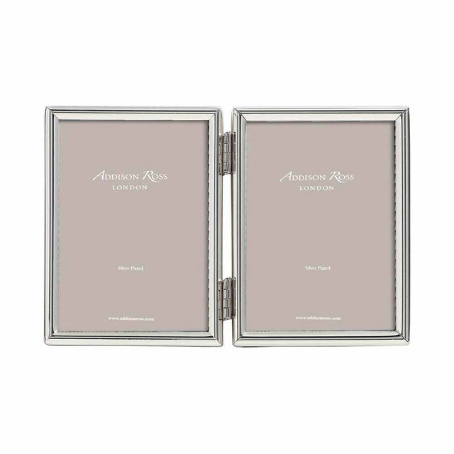 Addison Ross Fine Edged Silver Double Photo Frame, 5 x 7