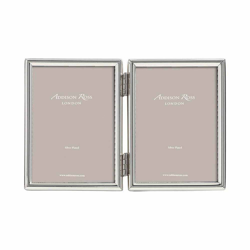 Addison Ross Fine Edged Silver Double Photo Frame, 5 x 7