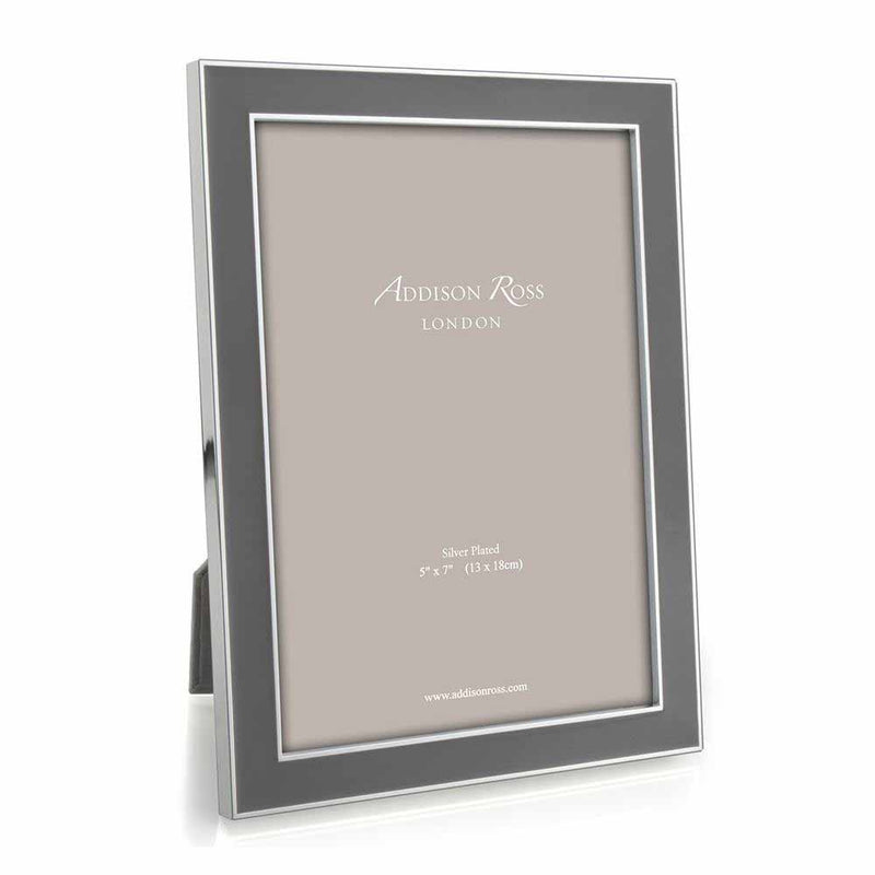 Addison Ross Taupe Enamel & Silver Photo Frame, 5 x 7 FR0676