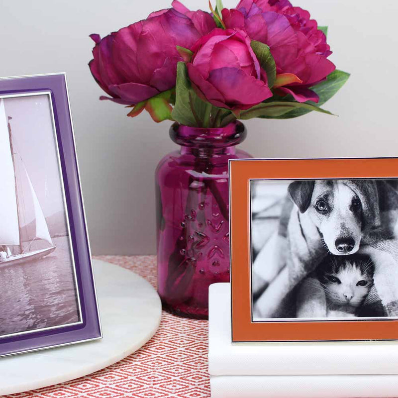 Addison Ross Orange Enamel & Silver Frame