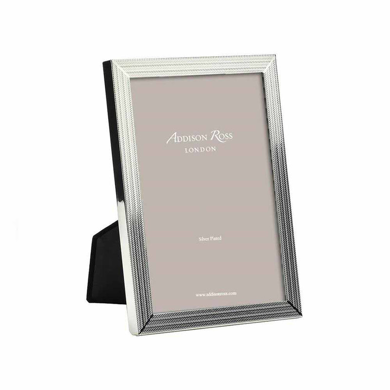 Addison Ross Herringbone Silver Plated Photo Frame, 5 x 7