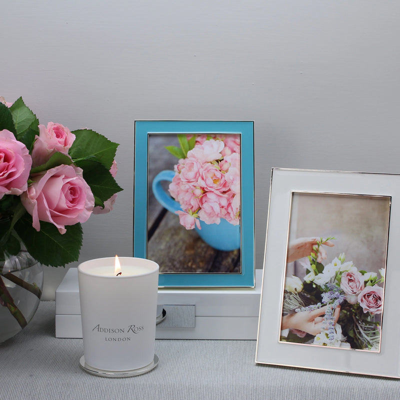 Addison Ross White Enamel & Silver Frame