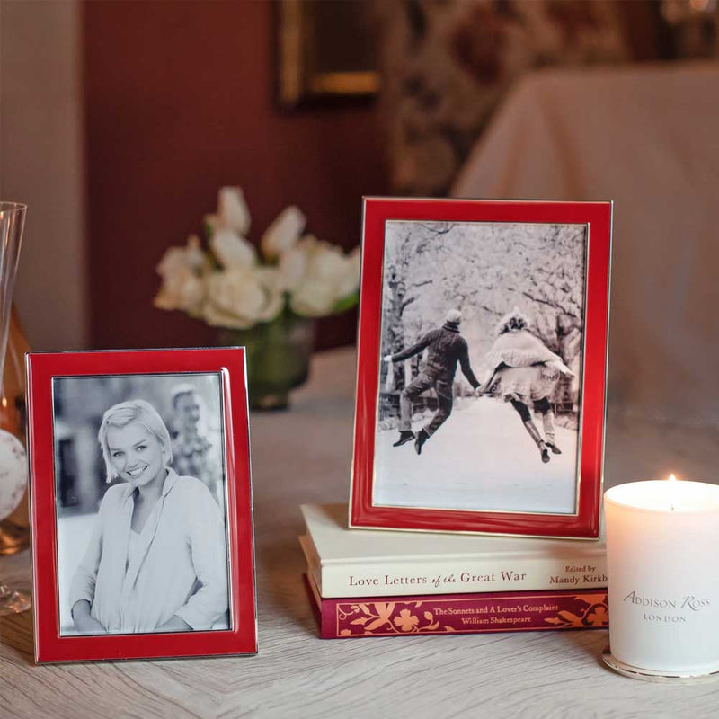 Addison Ross Red Enamel Silver Frame