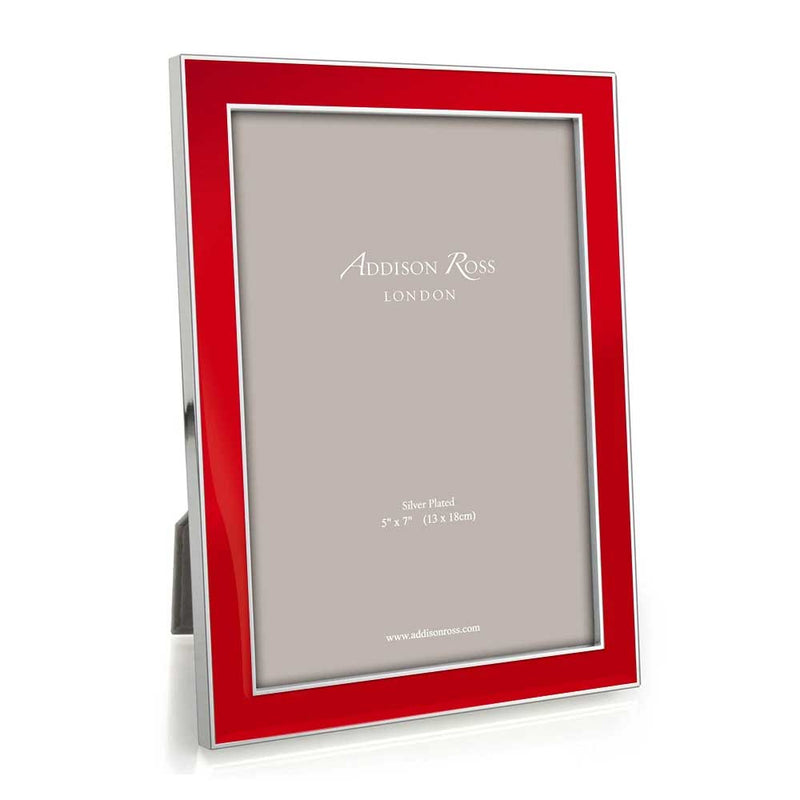 Addison Ross Red Enamel Silver Frame, 5 x 7