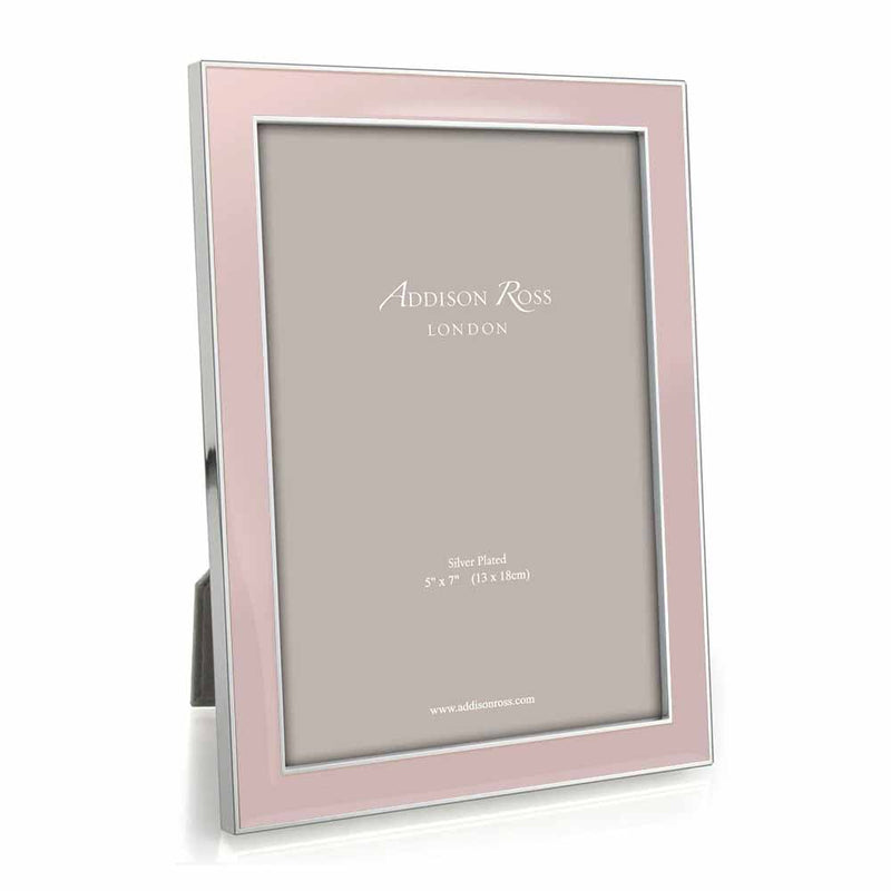 Addison Ross Light Pink Enamel & Silver Frame, 5 x 7