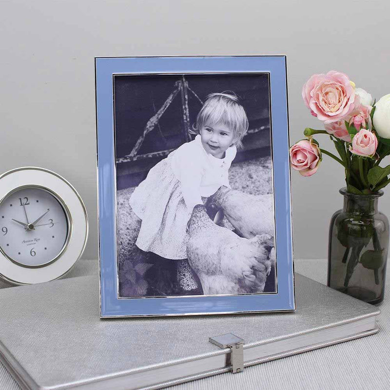 Addison Ross Periwinkle Blue Enamel & Silver Frame