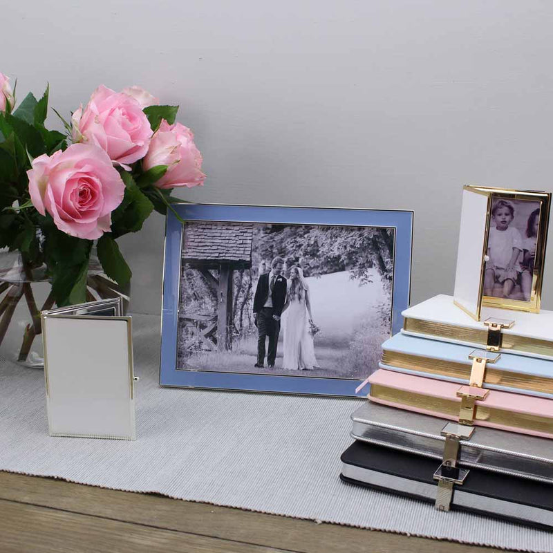 Addison Ross Periwinkle Blue Enamel & Silver Frame