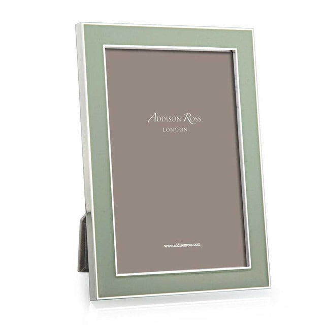 Addison Ross Enamel Sage Green & Silver Photo Frame, 4 x 6