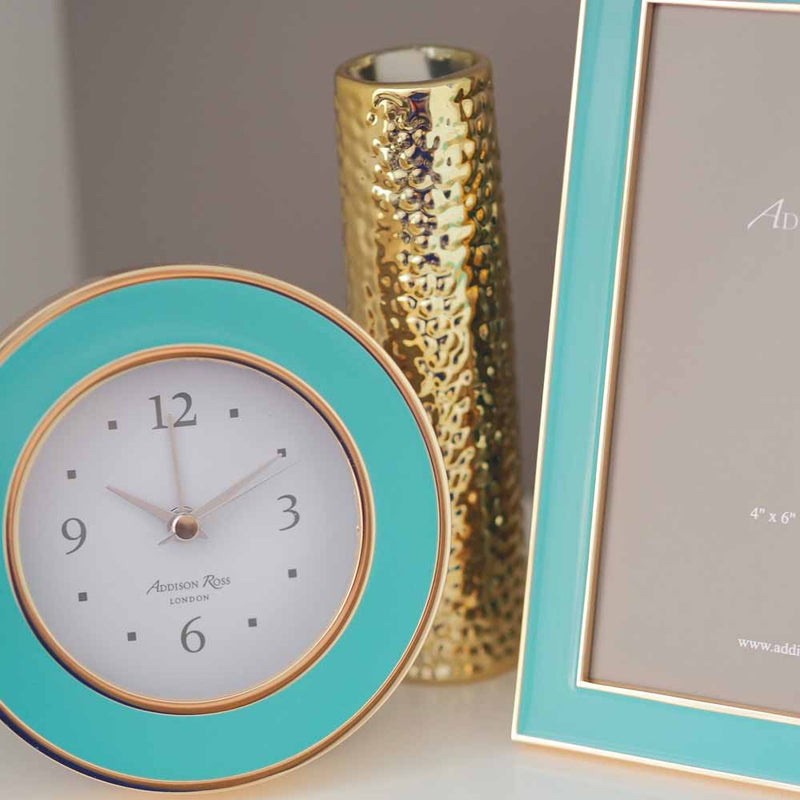 Addison Ross Pastel Blue & Gold Alarm Clock FR5610
