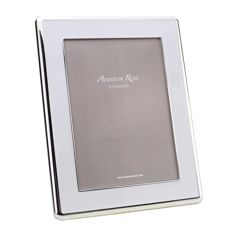 Addison Ross Enamel White & Silver Frame, 5 x 7