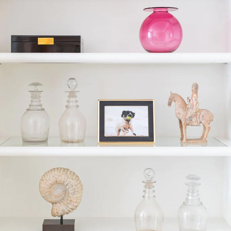 Addison Ross Black Enamel & Gold Curve Photo Frame