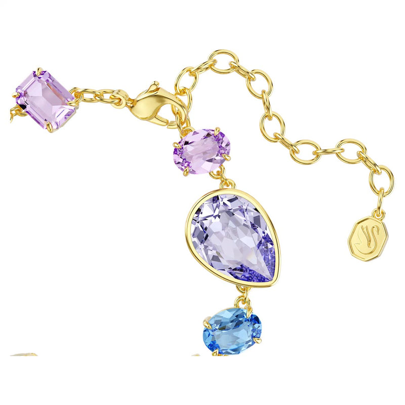 Swarovski Gema bracelet, Mixed cuts, Multicoloured, Gold-tone plated