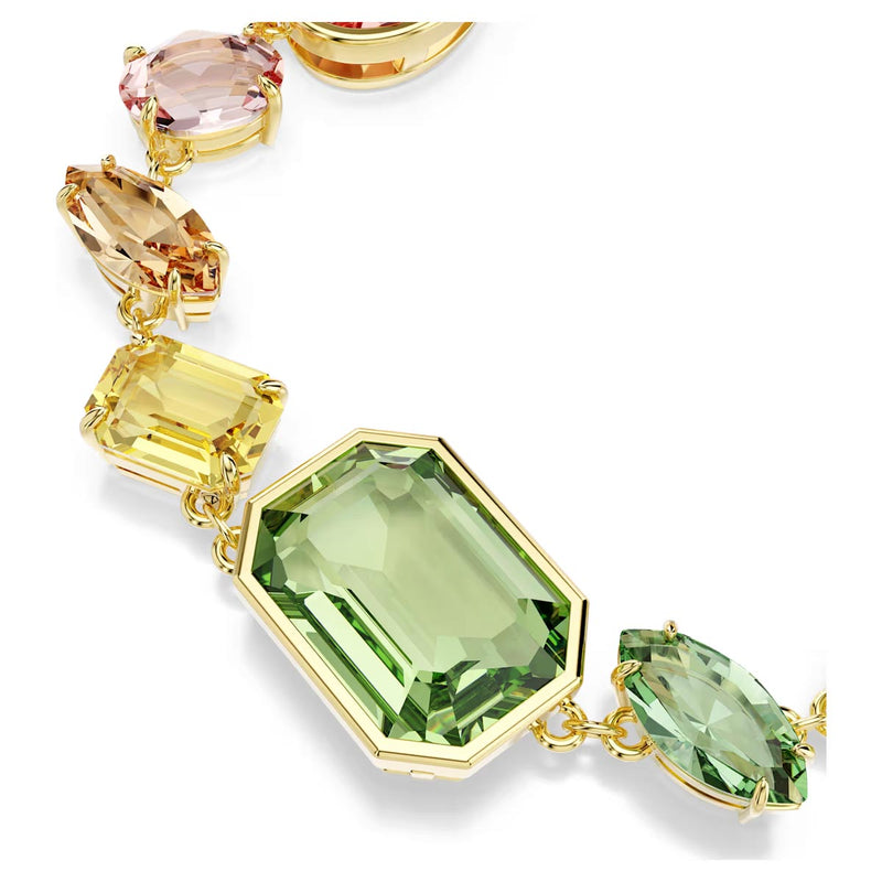 Swarovski Gema bracelet, Mixed cuts, Multicoloured, Gold-tone plated