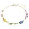 Swarovski Gema necklace, Mixed cuts, Multicoloured, Gold-tone plated