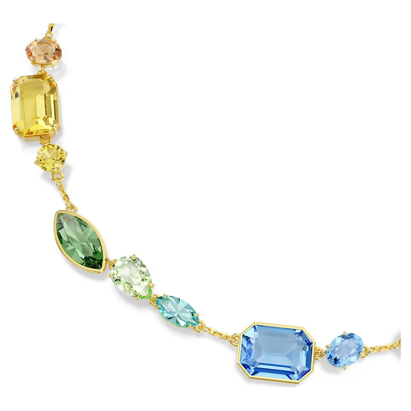 Swarovski Gema necklace, Mixed cuts, Multicoloured, Gold-tone plated