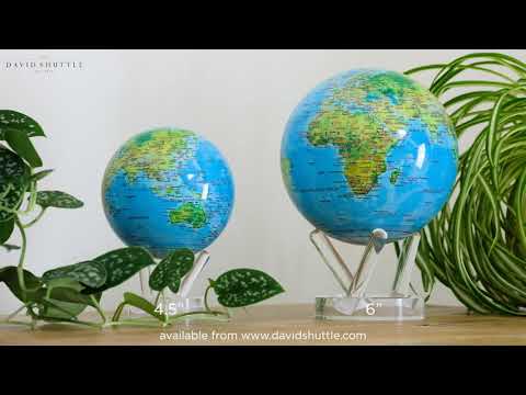 MOVA Blue with Relief Map Gloss Finish 4.5 Inch Globe