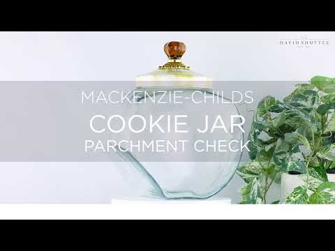 Mackenzie-Childs Parchment Check Cookie Jar with Enamel Lid