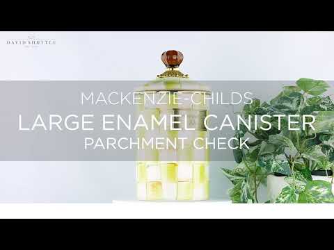 Mackenzie-Childs Parchment Check Enamel Canister, Large