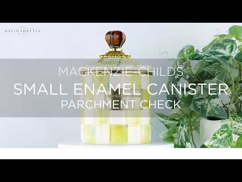 Mackenzie-Childs Parchment Check Enamel Canister, Small