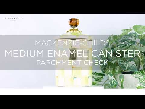 Mackenzie-Childs Parchment Check Enamel Canister, Medium