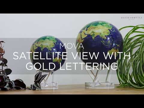 MOVA Satellite View with Gold Lettering 4.5 Inch Globe