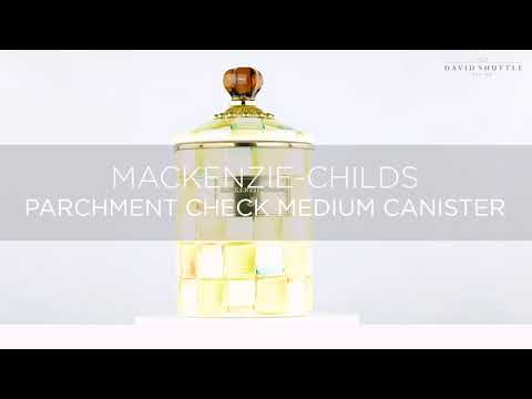 Mackenzie-Childs Parchment Check Enamel Canister, Medium