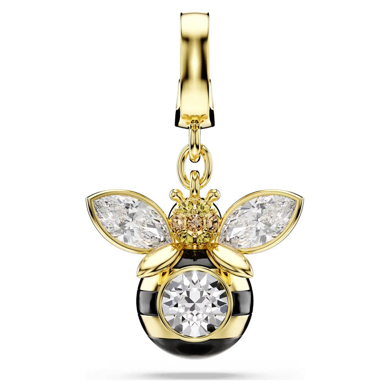 Swarovski Idyllia charm, Mixed cuts, Bee, Multicoloured, Gold-tone plated