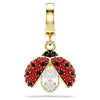 Swarovski Idyllia charm, Mixed cuts, Ladybird, Red, Gold-tone plated