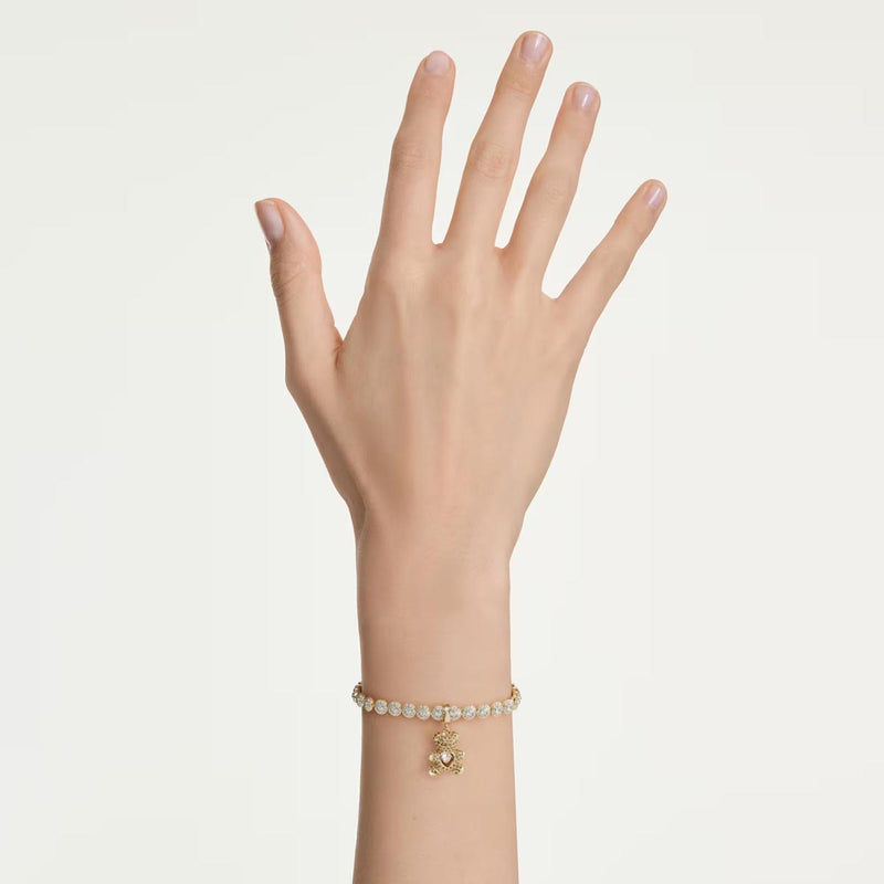 Swarovski Idyllia charm, Mixed cuts, Teddy, Gold-tone plated