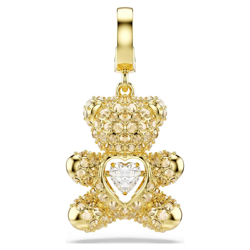Swarovski Idyllia charm, Mixed cuts, Teddy, Gold-tone plated