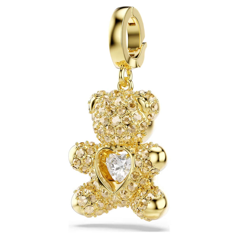 Swarovski Idyllia charm, Mixed cuts, Teddy, Gold-tone plated