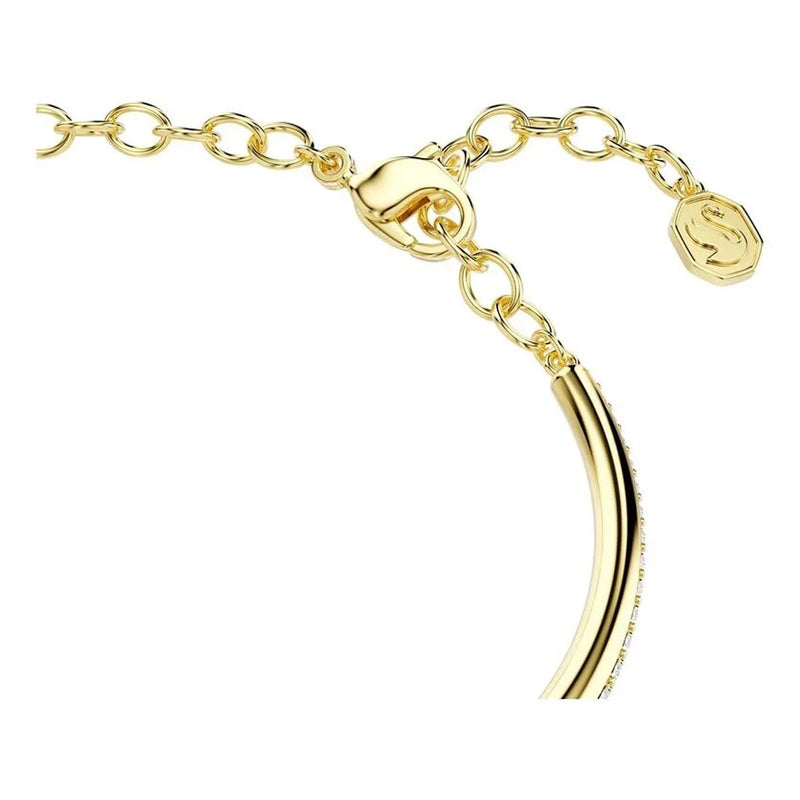 Swarovski Dextera bangle, Round cut, White, Gold-tone plated