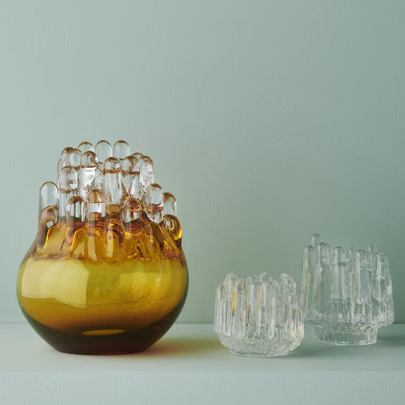 Kosta Boda Polar Amber Votive, 200mm