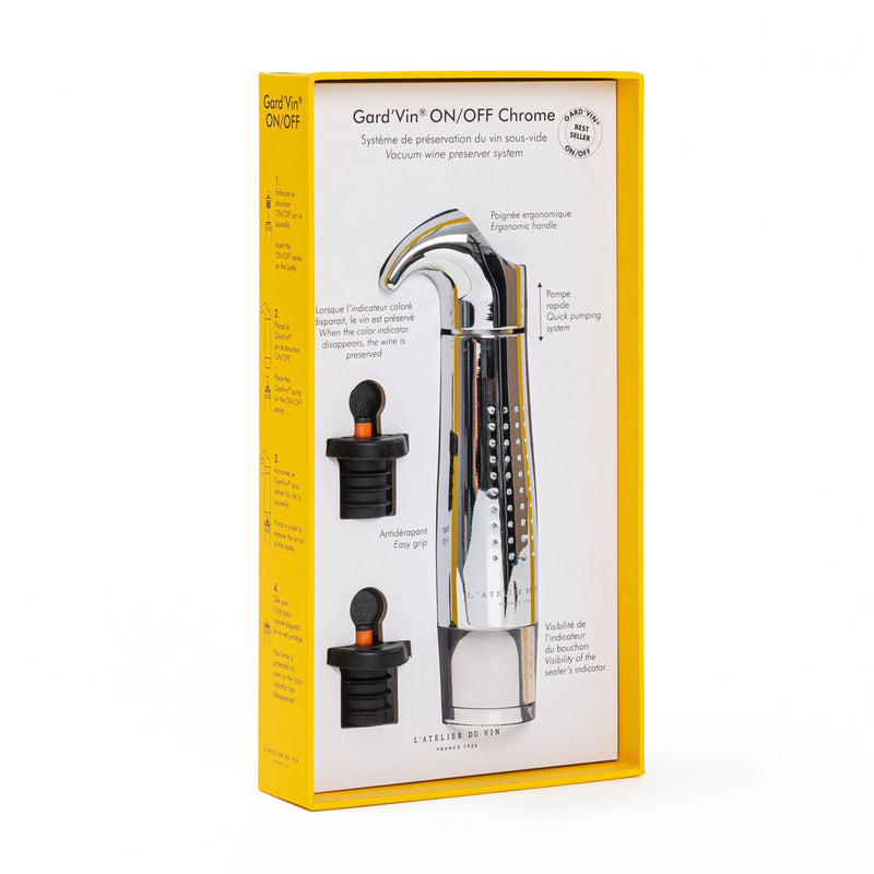 L'Atelier du Vin, Gard'vin, On/Off Chrome Vacuum Wine Preserver System