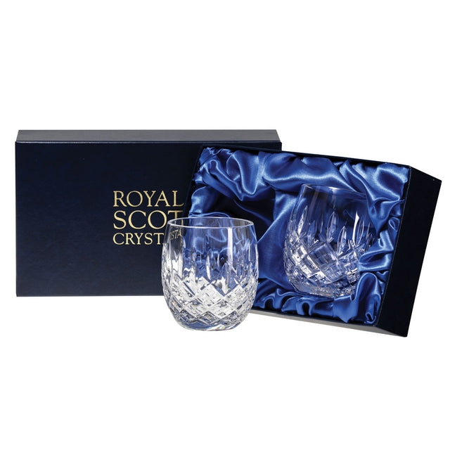 Royal Scot Crystal London 2 Barrel Tumblers, 85mm