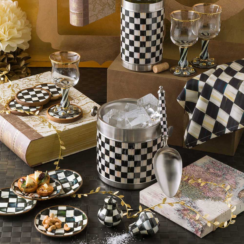 Mackenzie-Childs Set of 4 Courtly Check Circle Coasters