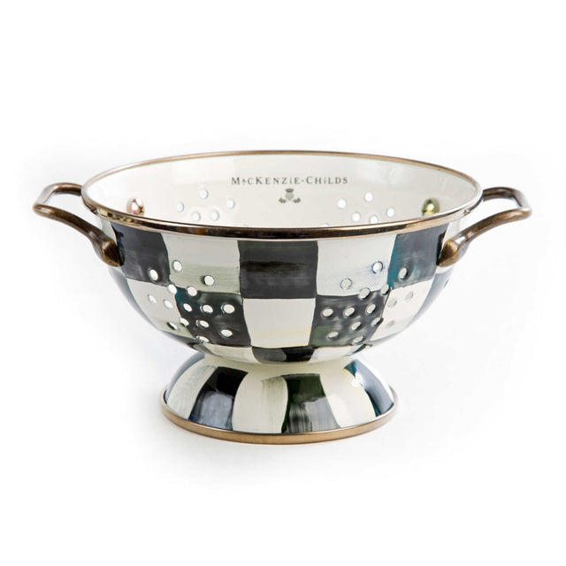 Mackenzie-Childs Courtly Check Enamel Colander Small
