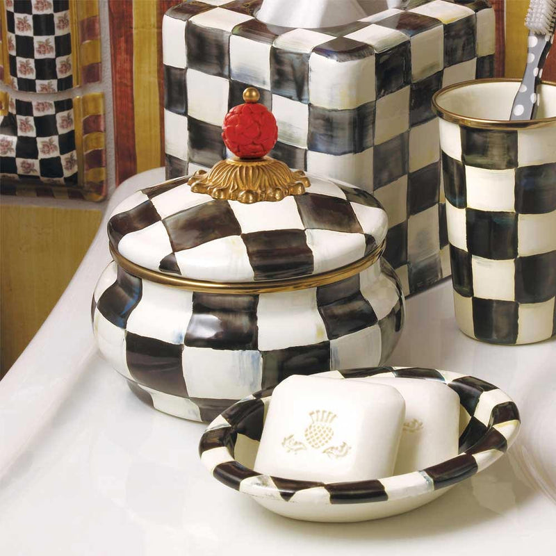 Mackenzie-Childs Courtly Check Enamel Squashed Pot #2