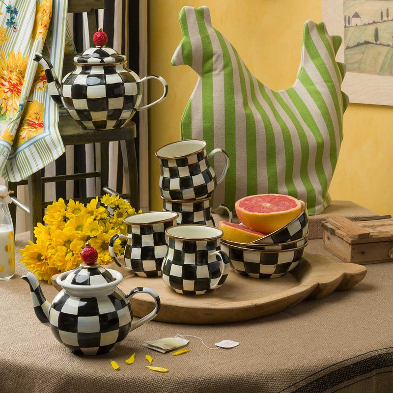 Mackenzie-Childs Courtly Check Tea For Me Pot with other Mackenzie-Childs Courtly Check items