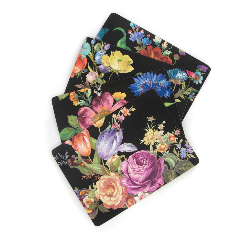 Mackenzie-Childs Flower Market Black Placemats